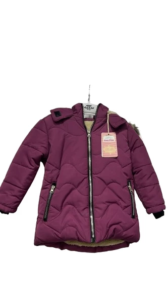 uğurböceğiçocuk Pink Tüylü Kapüşonlu Mont 3251 - 11