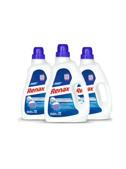 Renax Sıvı Çamaşır Deterjanı Beyaz Ve Renkli 3 x 2520 ML