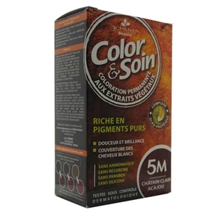 Color and Soin Tamamen Bitkisel Organik Saç Boyası 5M Açık Maun Kestanesi