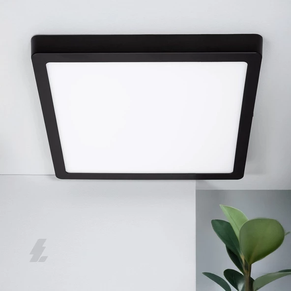 Sıva Üstü Kare LED Panel Siyah Kasa - 24W 6500K - Maxled MX-1070B