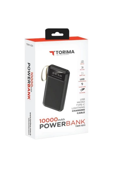 Torima Hızlı Şarj Özellikli 4 Çıkışlı 10.000 Mah Powerbank Siyah - 5