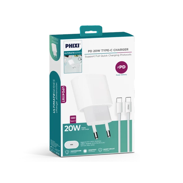 PHİXİ UPD4118T ULTİMATE 20W TYPE-C HIZLI ŞARJ CİHAZI - 4