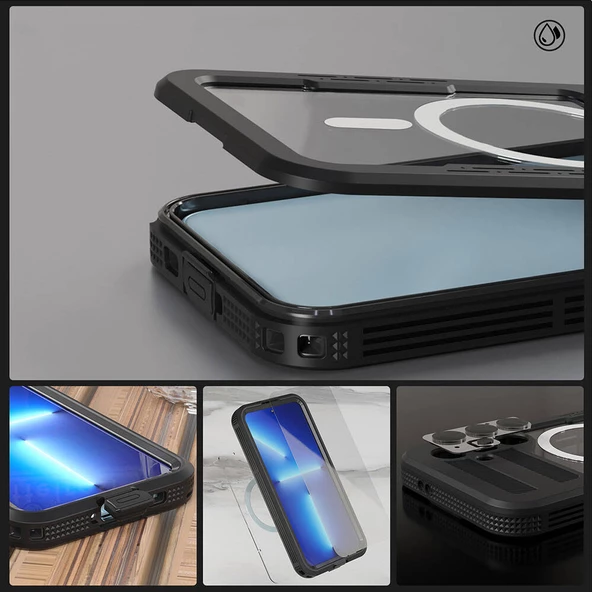 Samsung Galaxy S24 Kılıf Magsafe Şarj Özellikli 1-1 Su Geçirmez Kılıf - 6