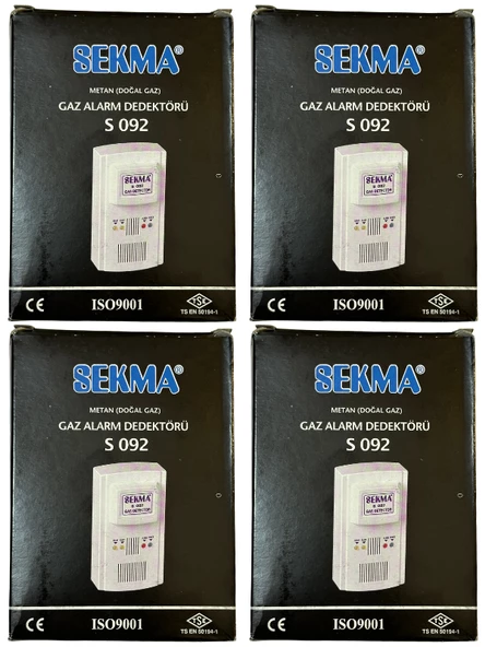 Sekma Doğal Gaz (Metan) Alarm Dedektörü S-092 (4 Adet)