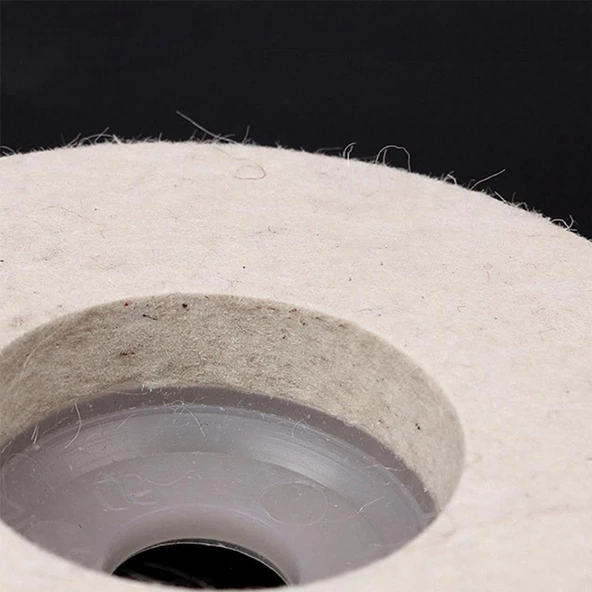 Plastik Tabanlı Sert Polisaj Matkap Keçesi DTA043 Finisaj Parlatma Çizik Pasta Cila 115 mm 2'li Set - 3