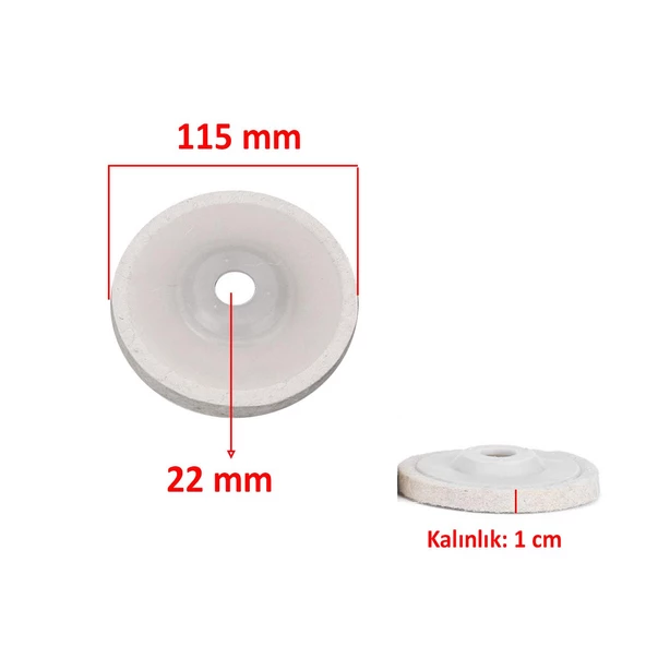 Plastik Tabanlı Sert Polisaj Matkap Keçesi DTA043 Finisaj Parlatma Çizik Pasta Cila 115 mm 2'li Set - 2