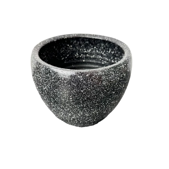 Bitki Tasarımı Siyah Granit Toprak Saksı Saksılık Salon Çiçeklik - 15 CM - 6