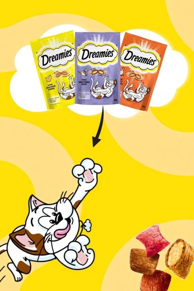 Dreamies Mix Somon Balıklı Ve Peynirli Kedi Ödülü 60 gr - 3