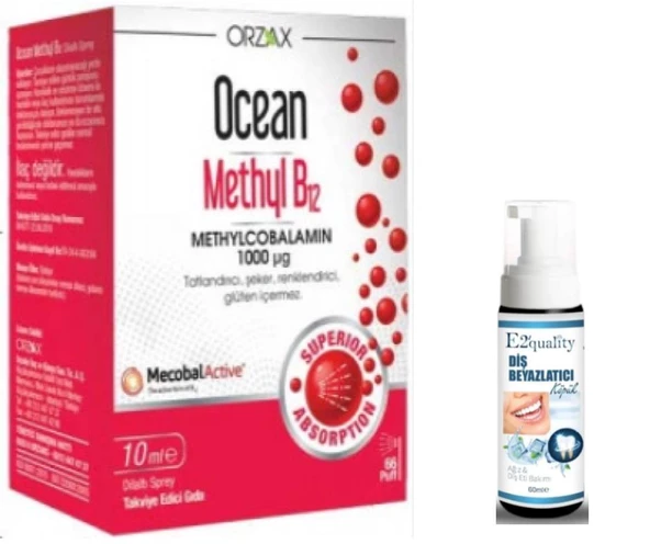 Orzax Ocean Methyl B12 10 ml - Takviye Edici Gıda - Diş Beyazlatıcı Köpük Hediye
