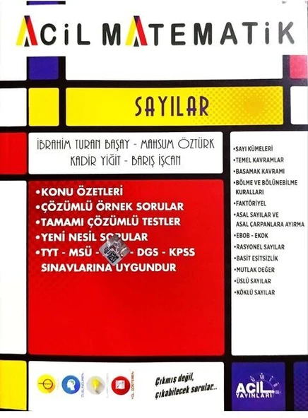 Acil TYT Acil Matematik Sayılar Acil Yayınları - 3