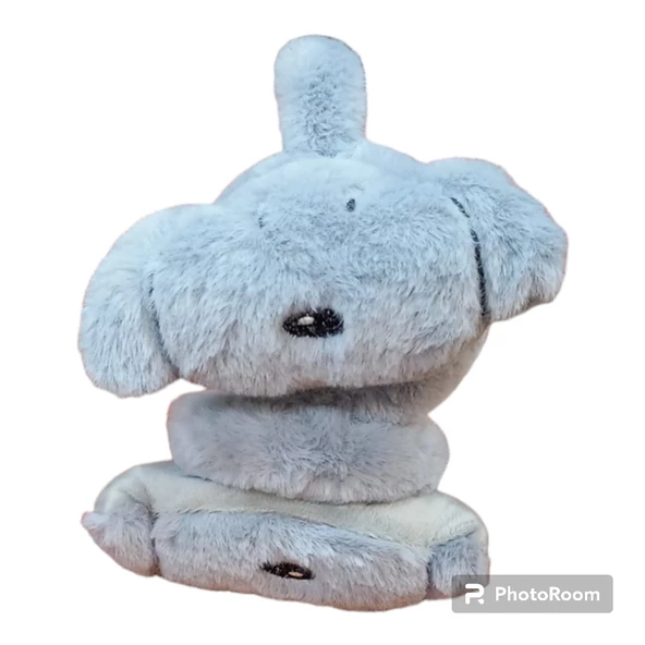 çocuk peluş kulaklık 3-9 yaş gri renk soğuktan koruma özellikli - 2