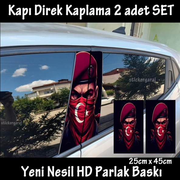 ayyılıdz özel güvenlik oto kapı sticker 2li sağ sol kapı direk için folyo kaplama - tuning modifiye görünüm