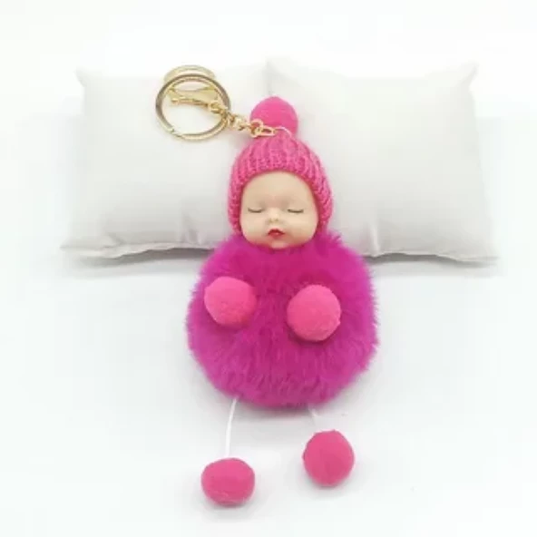 UYUYAN BEBEK ANAHTARLIK PELUŞ OYUNCAK HEDİYELİK - 2