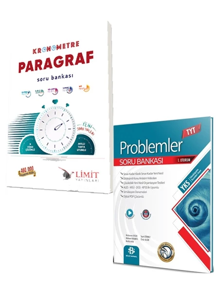 Limit 2025 TYT Kronometre Paragraf Soru ve Bilgi Sarmal Problem Soru Bankası 2 Kitap Set