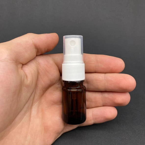 5 Ml Amber Cam Şişe Beyaz Spreyli  ,  5Cc Kahverengi Spreyli Boş Şişe x 6 Adet ürün görseli