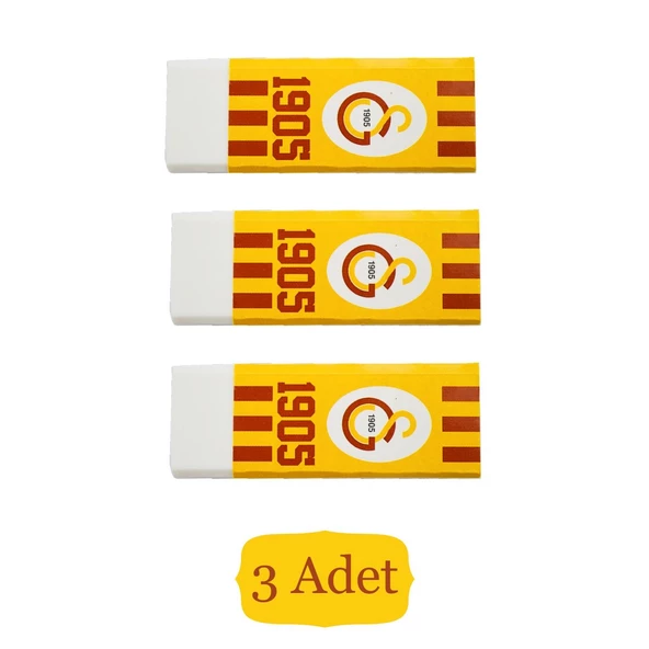 Galatasaray No:20 PVC Free Büyük Boy Beyaz Silgi 3 Adet