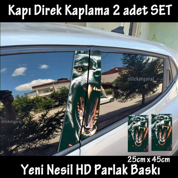 saldırgan köpek oto kapı sticker 2li sağ sol kapı direk için folyo kaplama - tuning modifiye görünüm