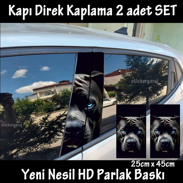 köpek oto kapı sticker 2li sağ sol kapı direk için folyo kaplama - tuning modifiye görünüm ürün görseli