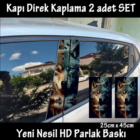 kurt oto kapı sticker 2li sağ sol kapı direk için folyo kaplama - tuning modifiye görünüm