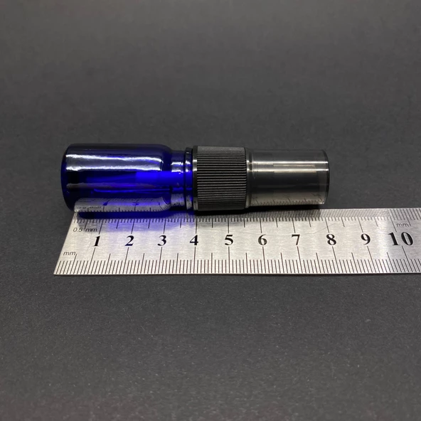 5 Ml Mavi Cam Şişe Siyah Spreyli  ,  5Cc MaviSpreyli Boş Şişe x 6 Adet - 3
