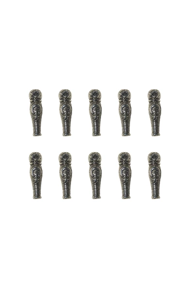 Hediyelik Doğal Taş Epoksi Zincirli Tesbih Püskülü Ayyıldız Modeli | 10'lu Set - 4