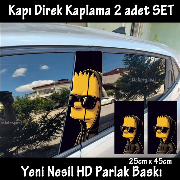 çizgi film oto kapı sticker 2li sağ sol kapı direk için folyo kaplama - tuning modifiye görünüm ürün görseli