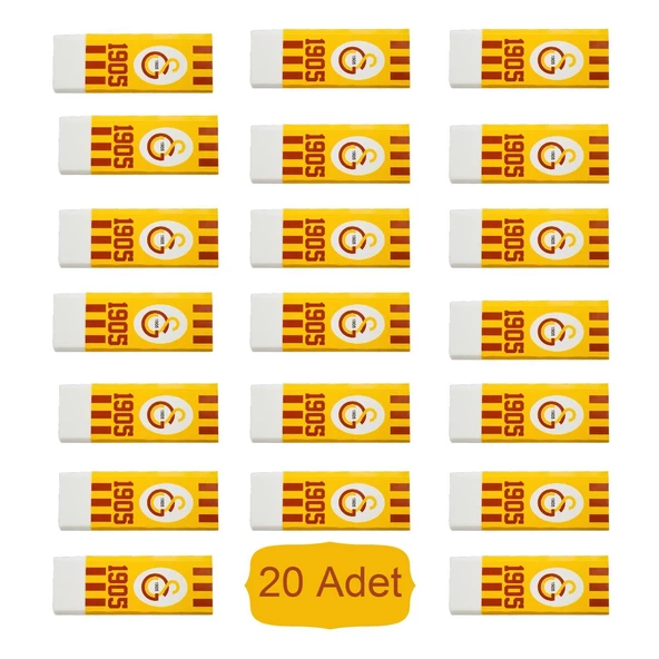 Galatasaray No:20 PVC Free Büyük Boy Beyaz Silgi 20 Adet