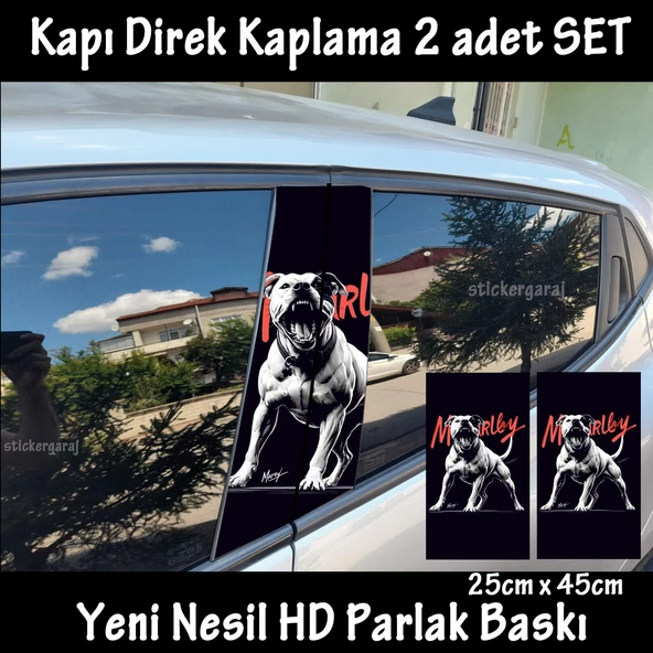 saldırgan pitbull köpek oto kapı sticker 2li sağ sol kapı direk için folyo kaplama - tuning modifiye görünüm ürün görseli