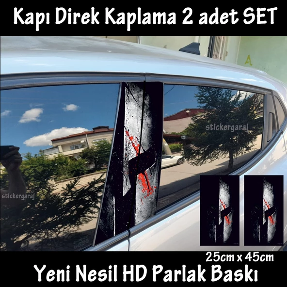 savaşçı oto kapı sticker 2li sağ sol kapı direk için folyo kaplama - tuning modifiye görünüm ürün görseli
