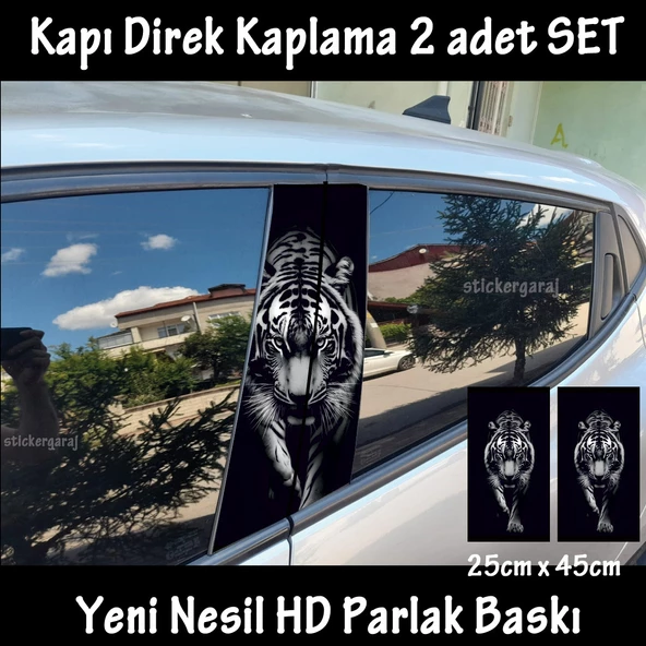 beyaz kaplan oto kapı sticker 2li sağ sol kapı direk için folyo kaplama - tuning modifiye görünüm