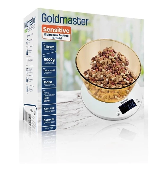 GOLDMASTER GM-7151 SENSİTİVE ELEKTRİKLİ MUTFAK TERAZİSİ - 8
