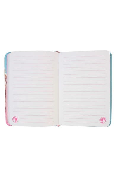 Orijinal Barbie Extra Notebook Mavi 2 li  Kalın Kapak Çizgili Defter Tükenmez Kalem Lisanlı Barbie Baskılı Not Defteri Seti - 3