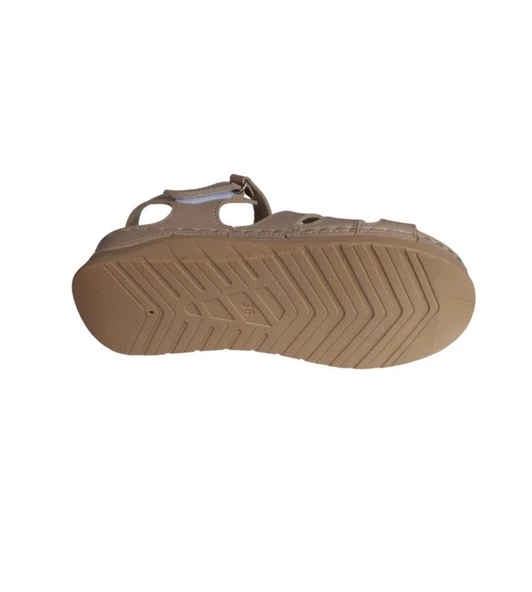 YAZKIŞ Kadın Siyah Vizon Önü Çift Çapraz Bantlı Bilği Çrtlı Rahat Comfort Taban Esnek Sandalet - Resim 11