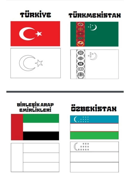 Ülke Bayrakları Bak-BOYA Kitabı (178 ÜLKE Bayrağı) - 2