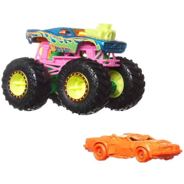 Hot Wheels Monster Trucks ve Araba Seti 1:64 Arabalar RODGER DODGER WREX GRH81-HWN37 - 4