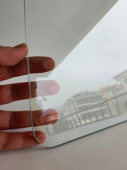 Çok Amaçlı Şeffaf Temperli Cam 52x30cm (Defolu) - Resim 7