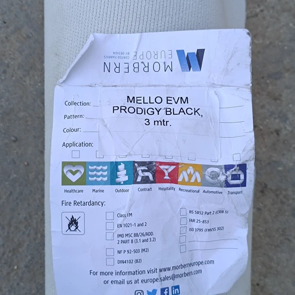 Morbern Marin Döşemelik Suni Deri Kumaş Siyah 300x140 cm - Resim 6