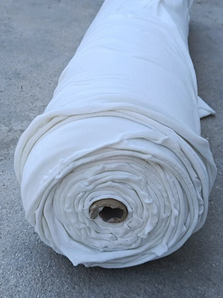 Viskonlu Triko Penye Kumaş Beyaz 1,30x40metre - Resim 3