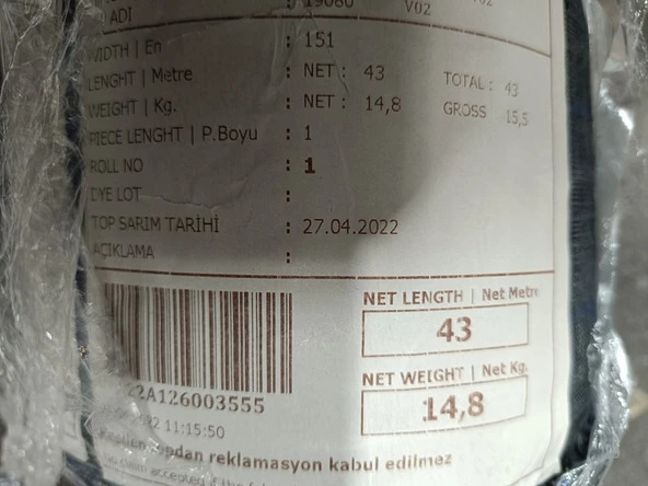Pamuk Ekose Desen Kumaş Gri 1,50x43metre - Resim 6