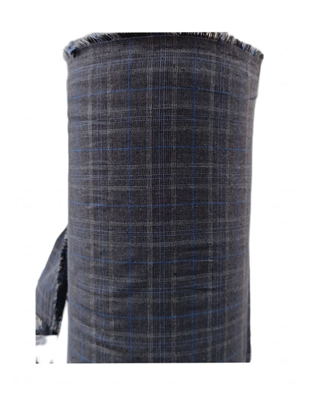 Pamuk Ekose Desen Kumaş Gri 1,50x43metre - Resim 2