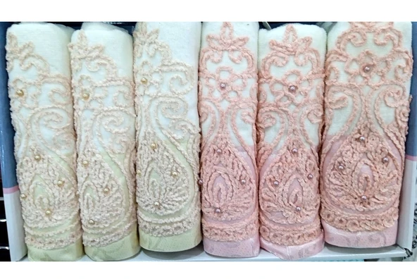 Polo Life Kutulu Nakışlı Kadife Pamuk 6lı Havlu Seti-v2 Pudra Cappucino ürün görseli