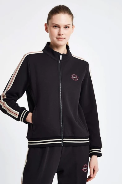 Lescon 24NTBV002120633 Siyah Kadın Fermuarlı Sweatshirt