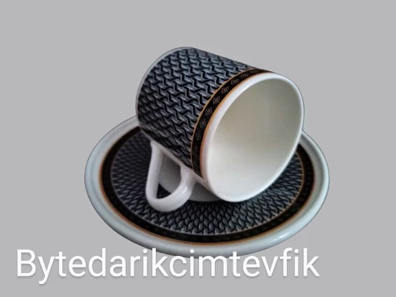 TULU PORSELEN FİNCAN TAKIMI LACİVERT - Resim 2