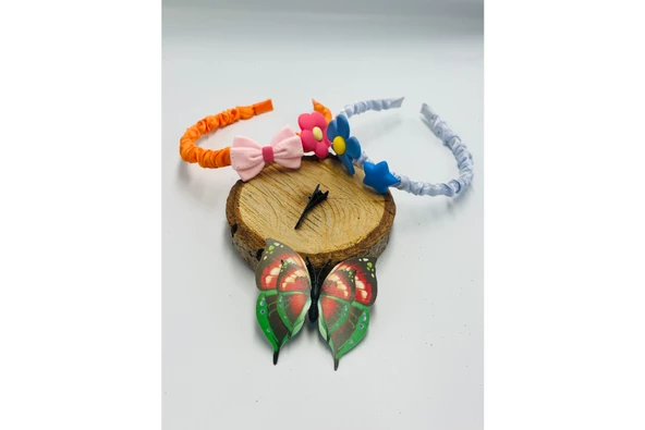 Renkli Desenli Taç Toka Bandana Set ürün görseli