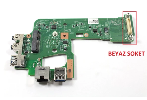 Dell inspiron N5110 DN15 TI IO BOARD 48.4IF20.021 Laptop Ses Usb Ethernet Wlan Wifi Kartı / Beyaz