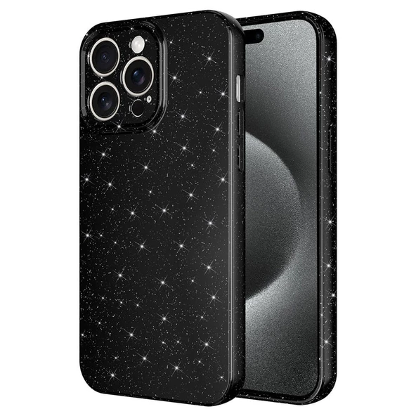 iPhone 15 Pro Kılıf Kamera Korumalı Simli Lüks Koton Kapak - Resim 10