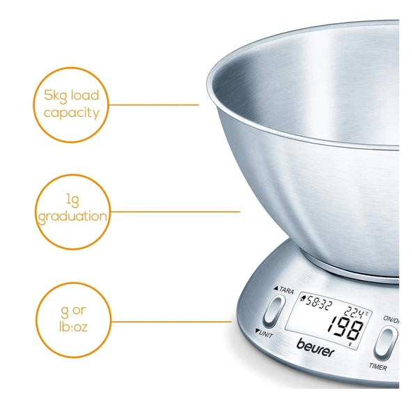 Beurer KS 54 Hassas Mutfak Terazisi - Resim 4