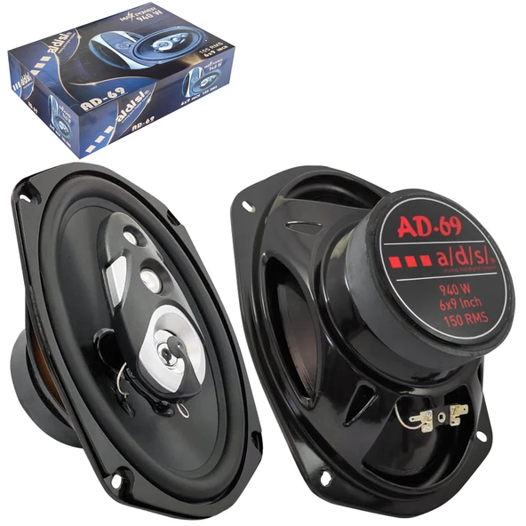 ADS AD-69 Oto Hoparlör Oval 6X9 İnç 940 Watt (150 Rms) Tweeterli 2 Adet