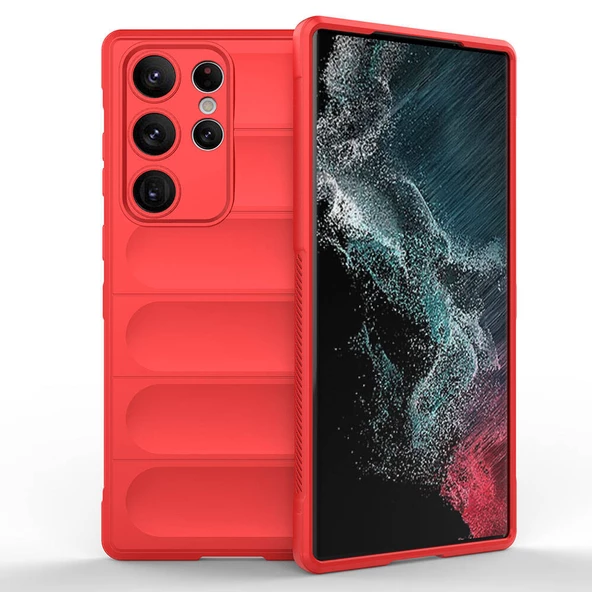 Galaxy S23 Ultra Kılıf Esnek TPU Oyuklu Arka Yüzey Tasarımlı Etnik Silikon Kılıf - Resim 5