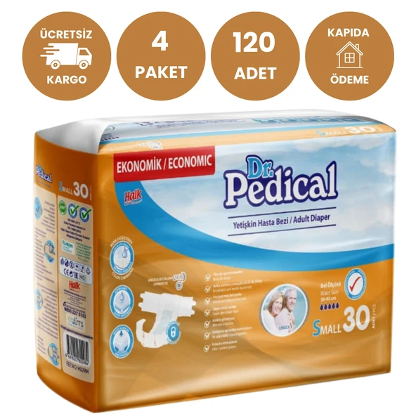 Dr.Pedical Belbantlı Hasta Bezi Small Küçük Beden 120 Adet